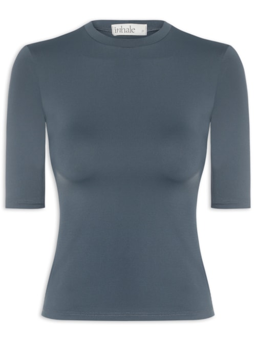 Blusa Feminina Manga Curta Ciclista - Cinza