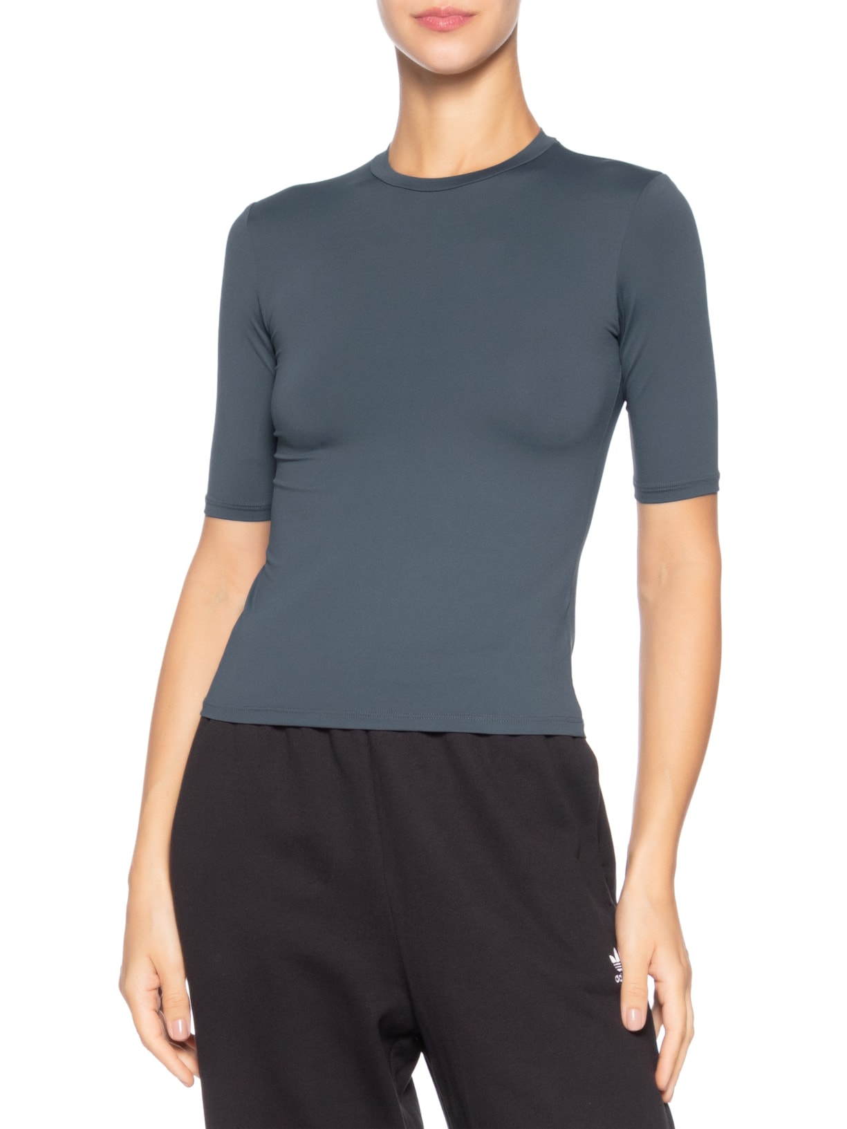 Blusa Feminina Manga Curta Ciclista Cinza Inhale