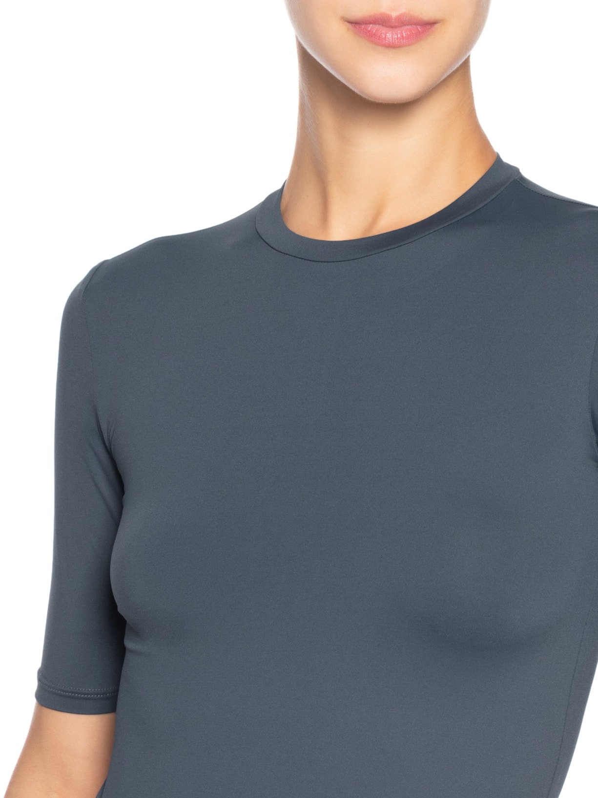 Blusa Feminina Manga Curta Ciclista Cinza Inhale