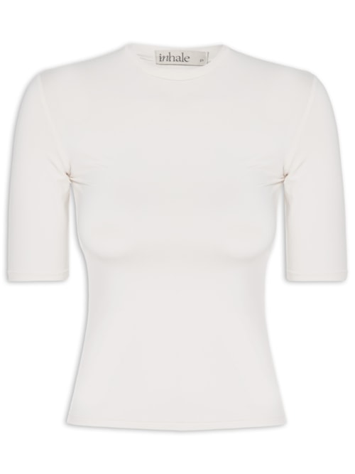 Blusa Feminina Manga Curta Ciclista - Off White