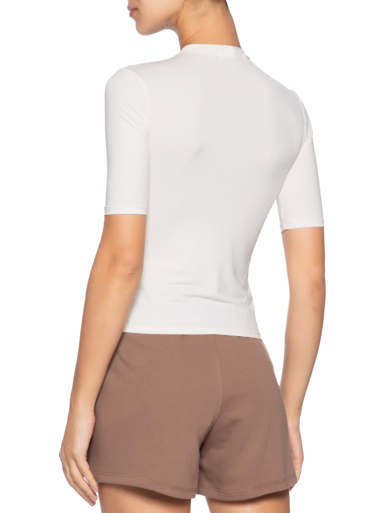 Blusa Feminina  Manga Curta Ciclista Off White Inhale