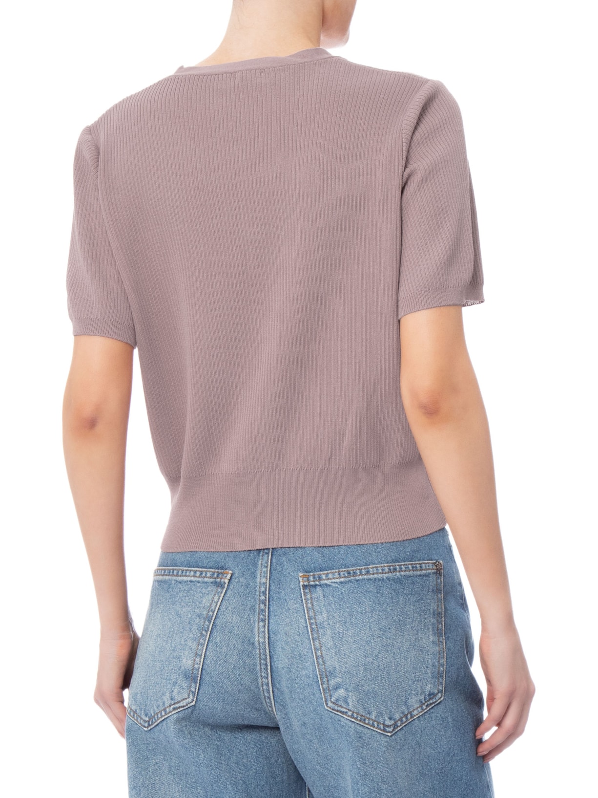 Blusa Feminina Manga Curta Com Botões Rosa Basiq