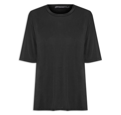 Blusa Feminina Manga Curta Descolada - Preto