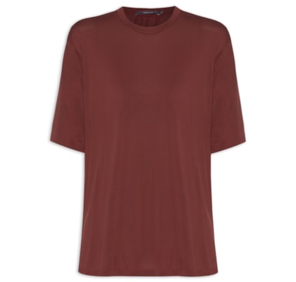 Blusa Feminina Manga Curta Deslocado - Vinho