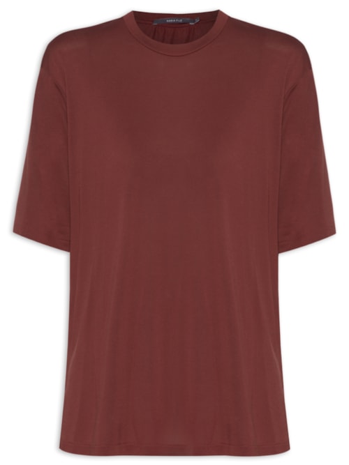 Blusa Feminina Manga Curta Deslocado - Vinho