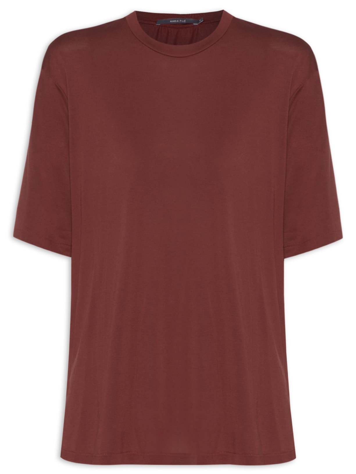 Blusa Feminina Manga Curta Deslocado - Vinho