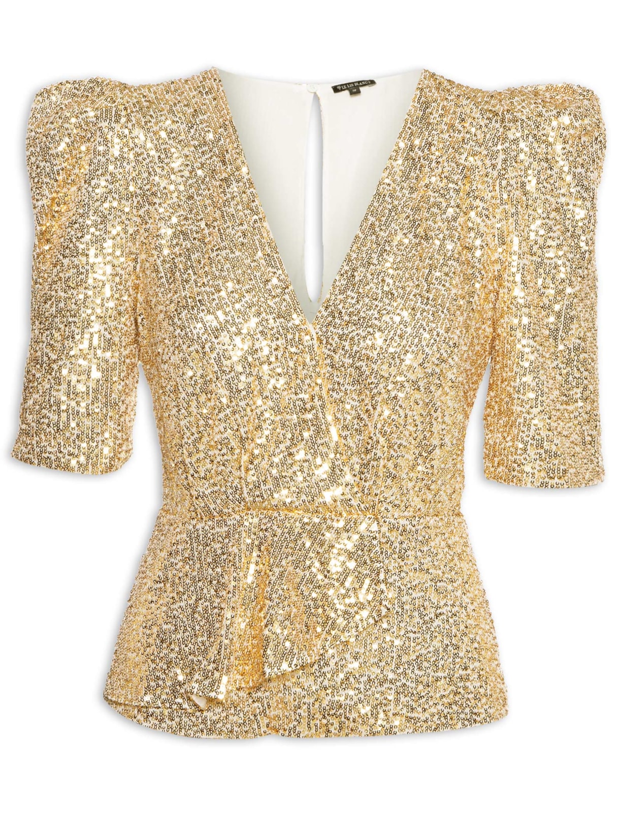 Blusa Feminina Manga Curta - Dourado