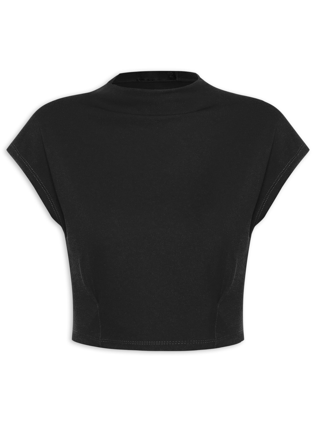 Blusa Feminina Manga Curta Em Malha - Preto