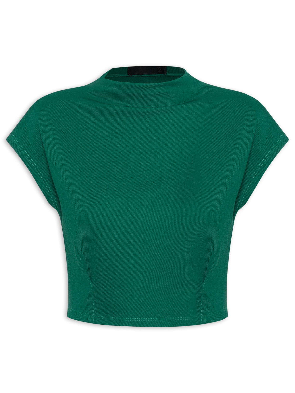 Blusa Feminina Manga Curta Em Malha - Verde