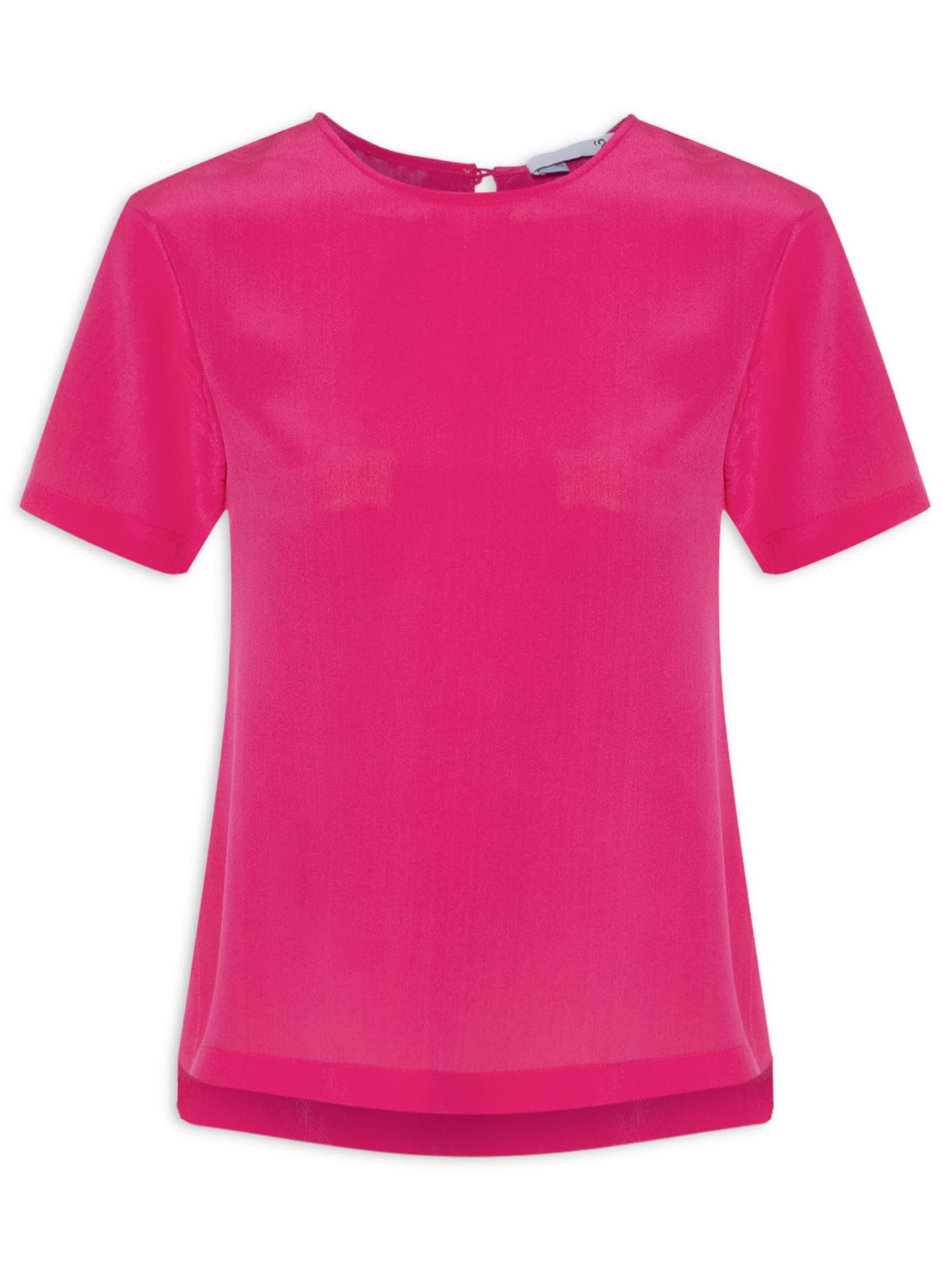 Blusa Feminina Manga Curta Em Seda Pura - Rosa