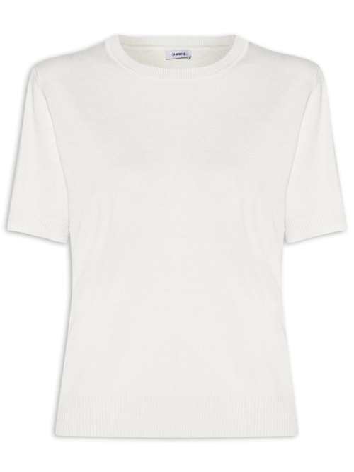 Blusa Feminina Manga Curta em Tricot - Bege