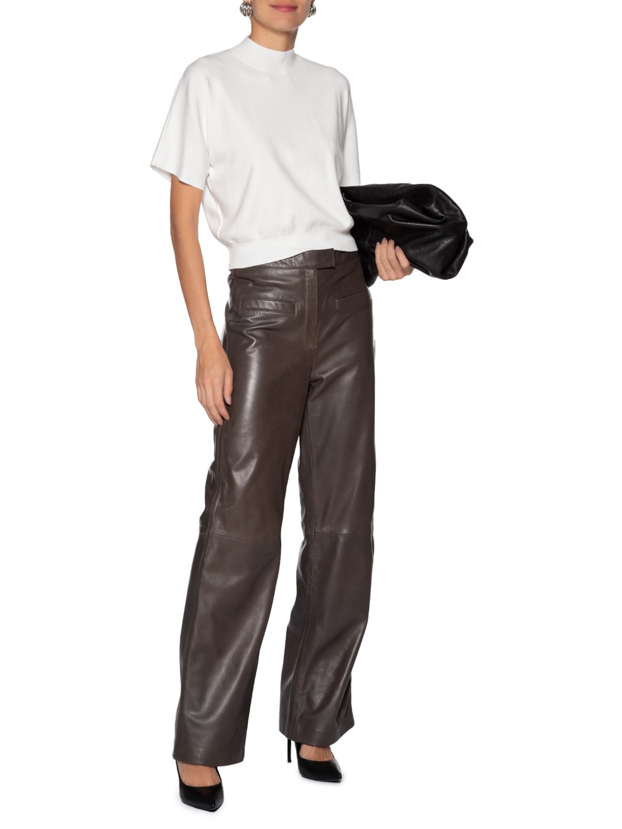 Blusa Feminina Manga Curta Em Tricot Off White '2Essential