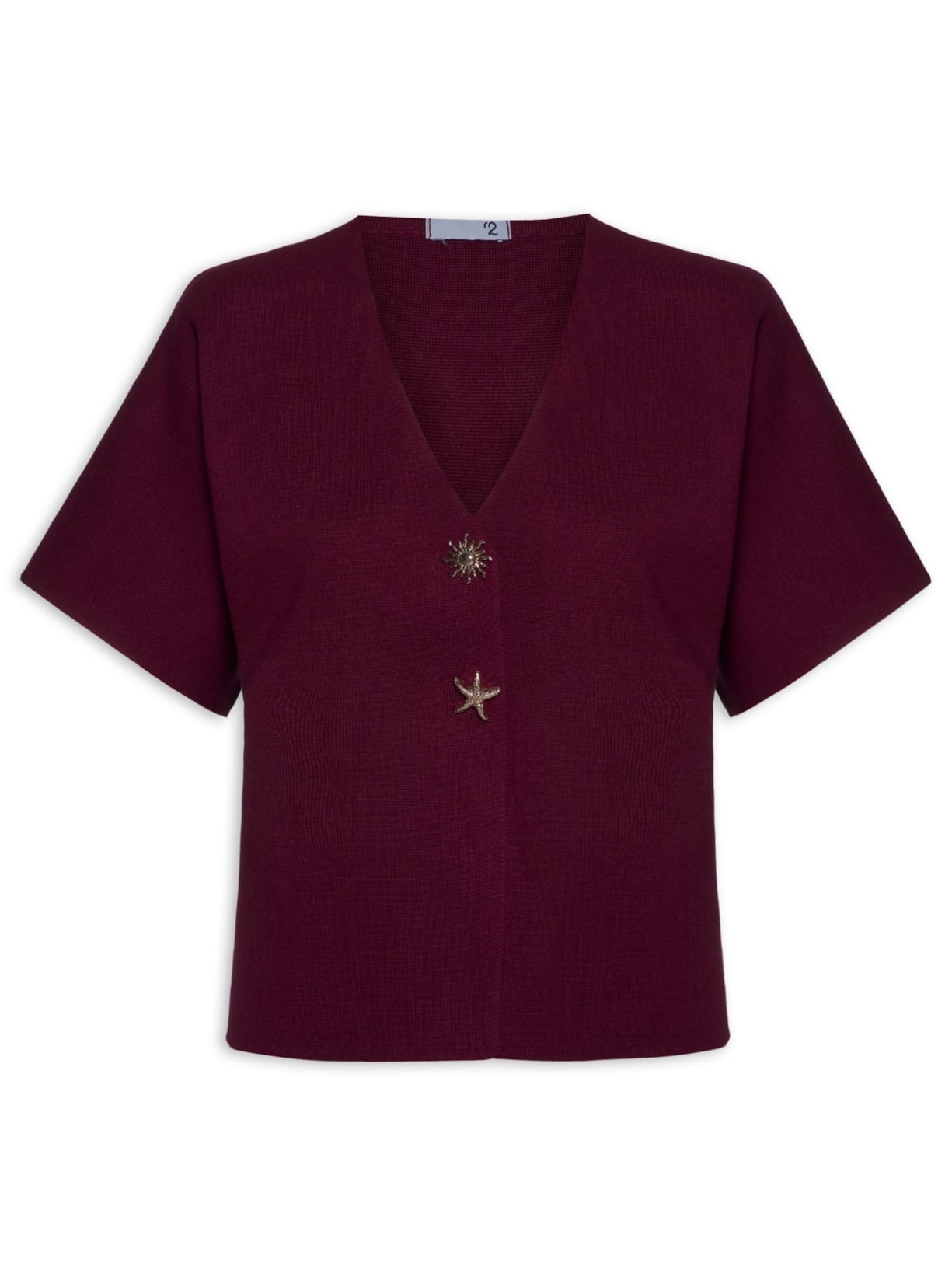Blusa Feminina Manga Curta Em Tricot Vermelho '2Essential