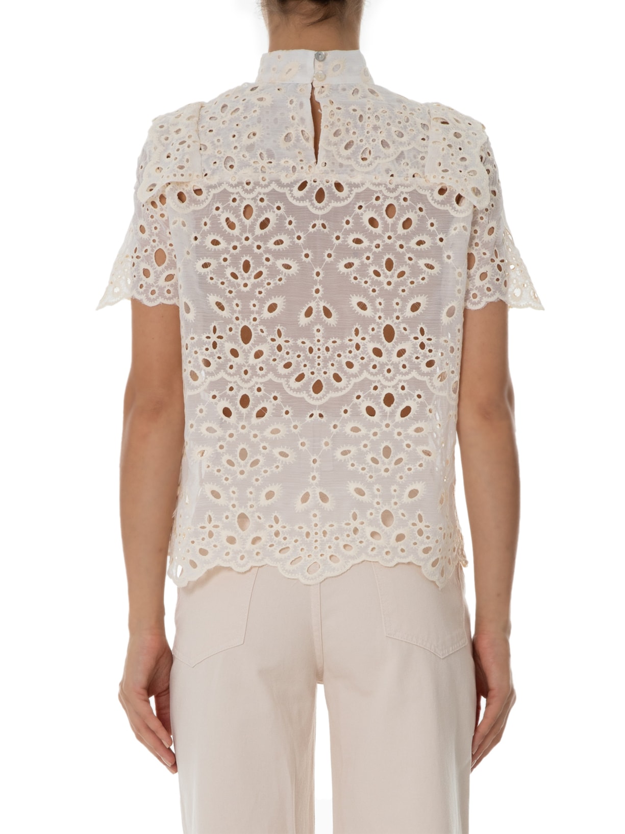 Blusa Feminina Manga Curta Gatsby Off White Mixed