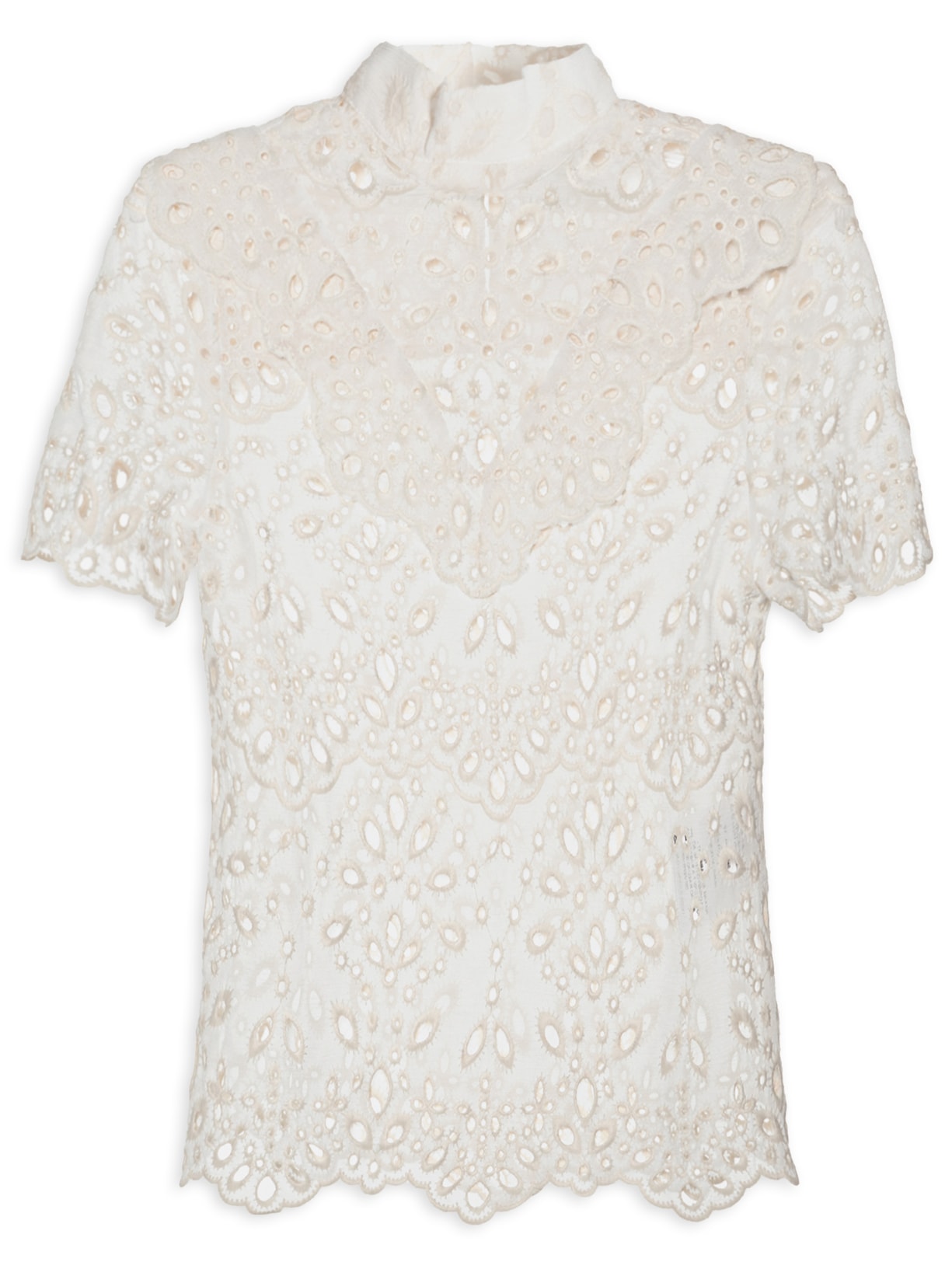 Blusa Feminina Manga Curta Gatsby Off White Mixed