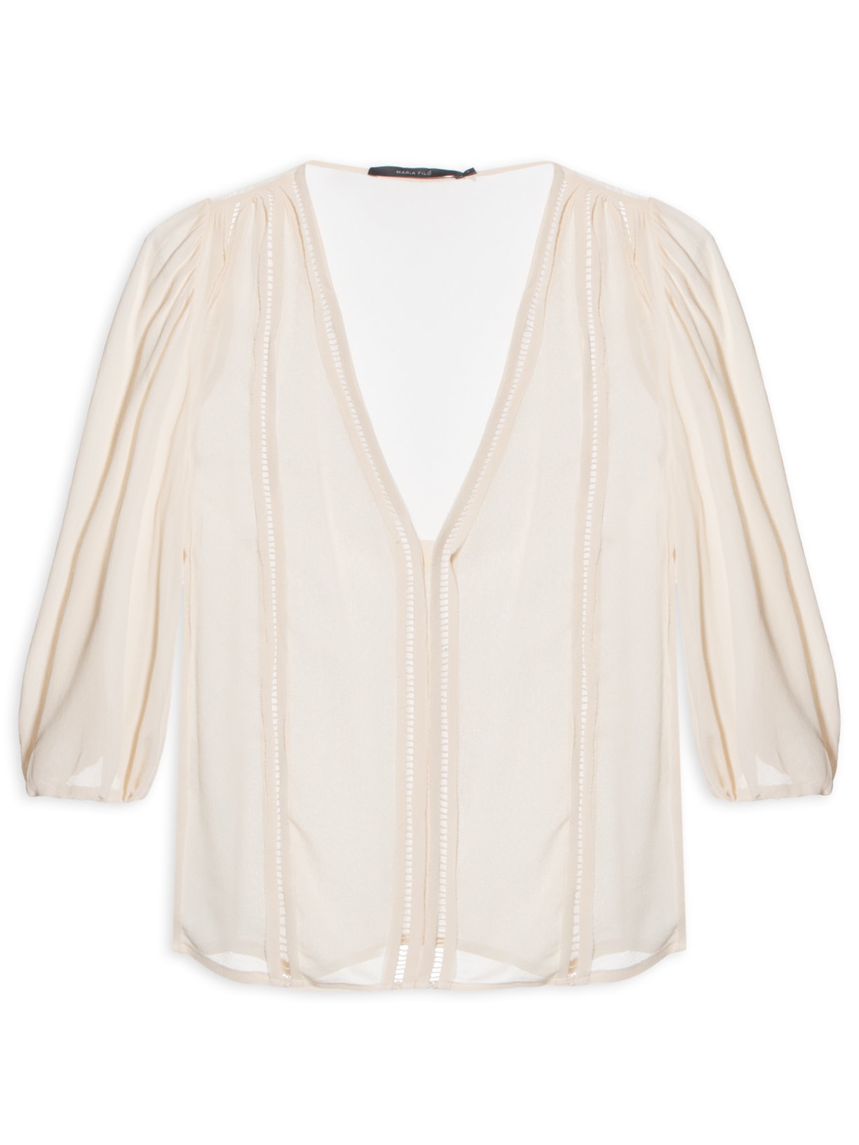 Blusa Feminina Manga Curta GGT Entremeios - Bege