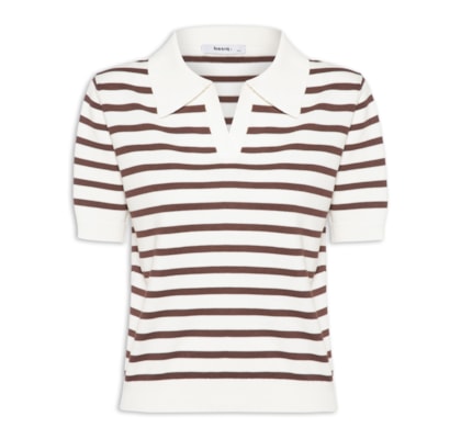 Blusa Feminina Manga Curta Gola Esporte - Marrom