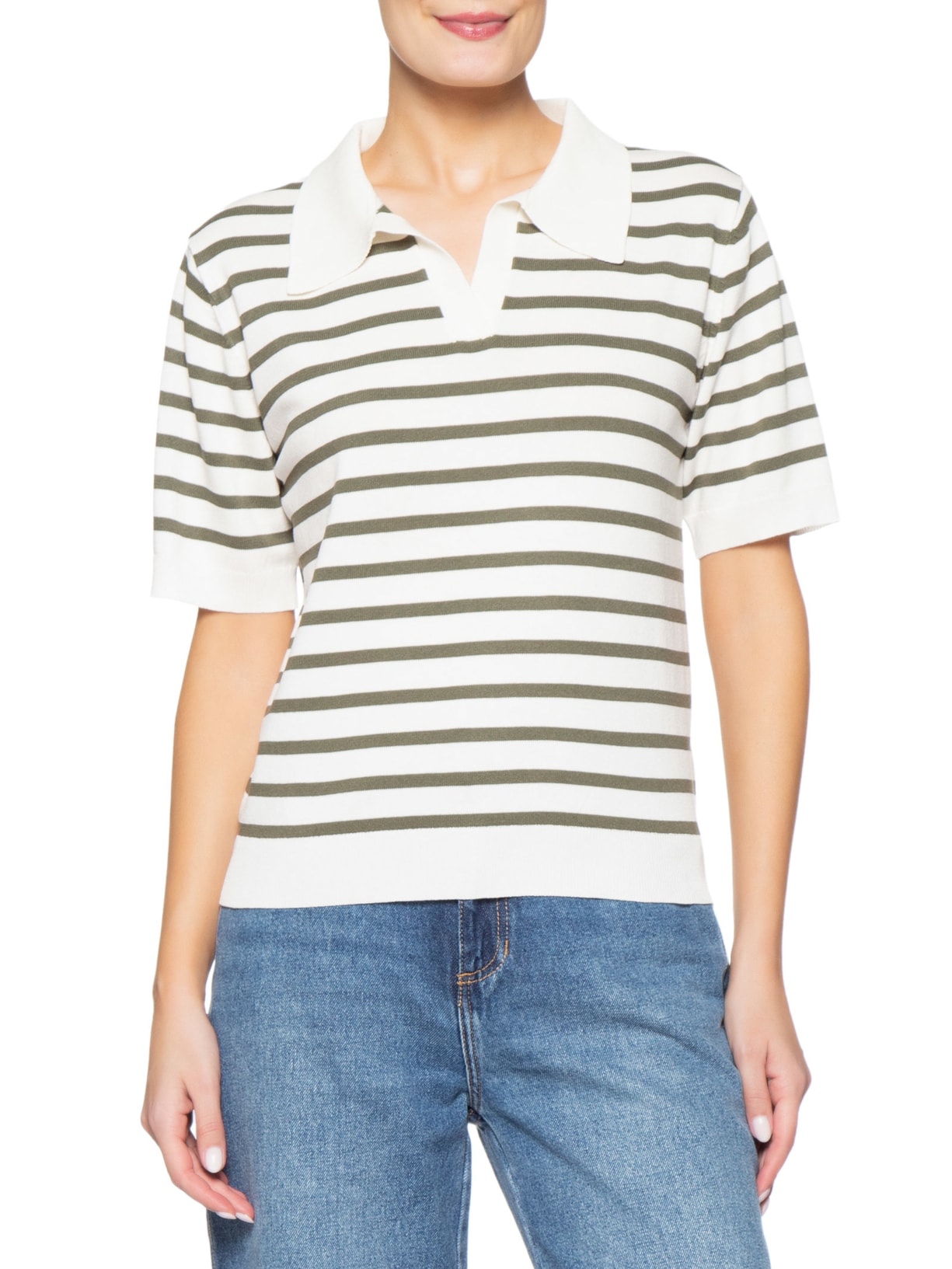 Blusa Feminina Manga Curta Gola Esporte Verde Basiq