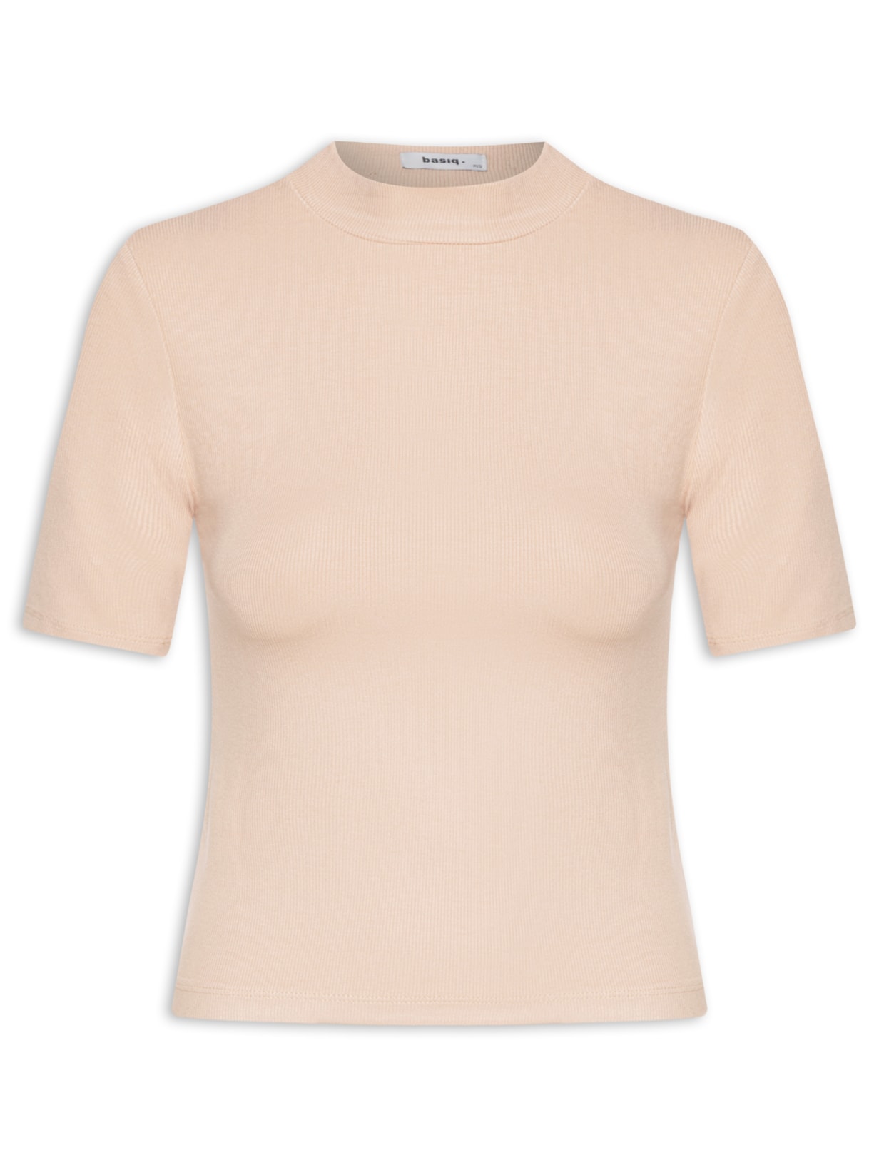 Blusa Feminina Manga Curta Justa ao Corpo - Bege