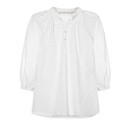 Blusa Feminina Manga Curta Laise - Branco