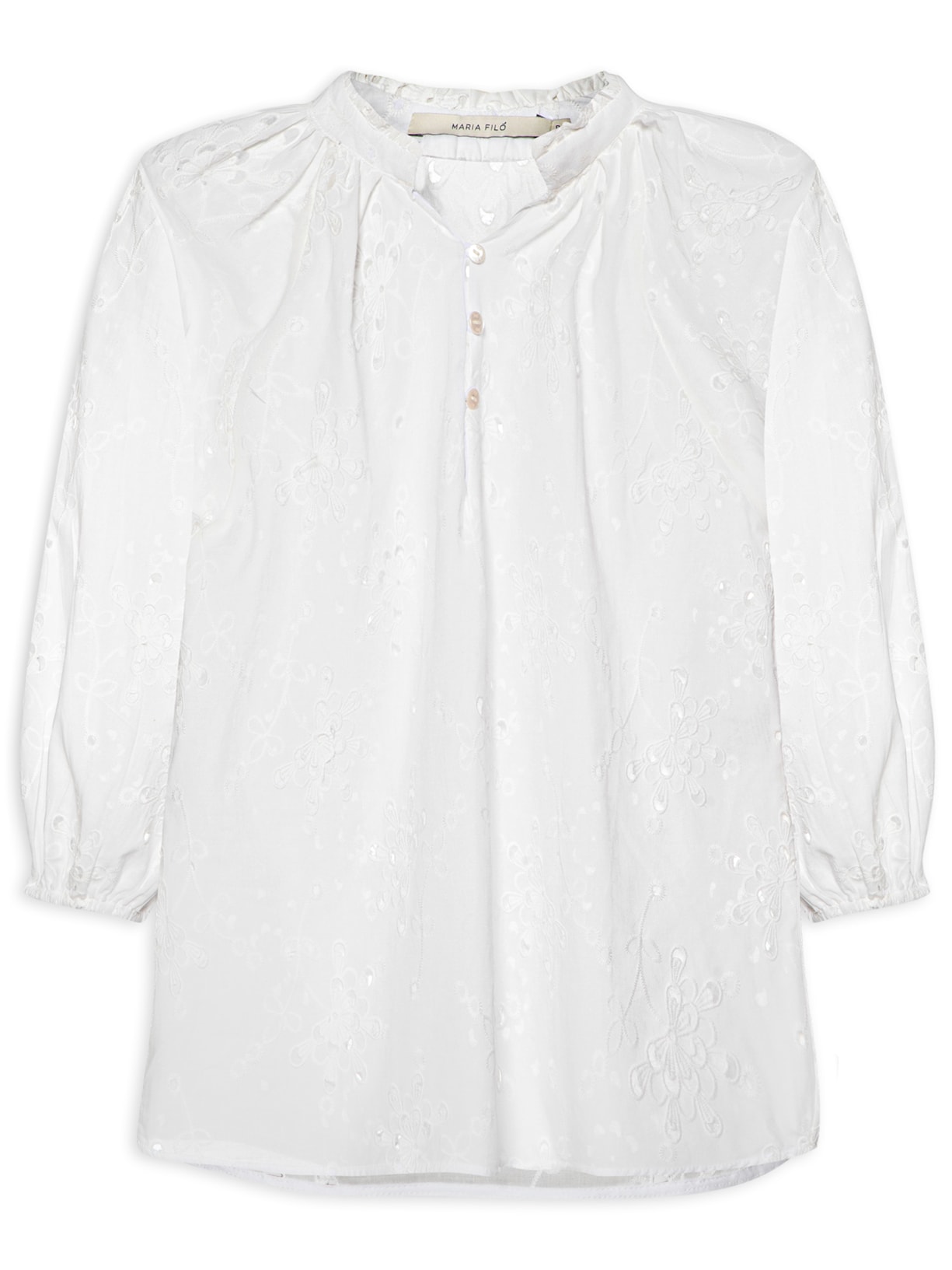 Blusa Feminina Manga Curta Laise - Branco