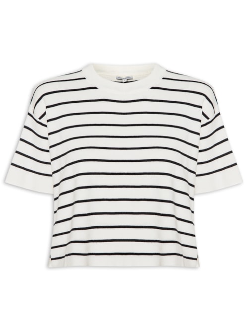Blusa Feminina Manga Curta Luisa I - Branco