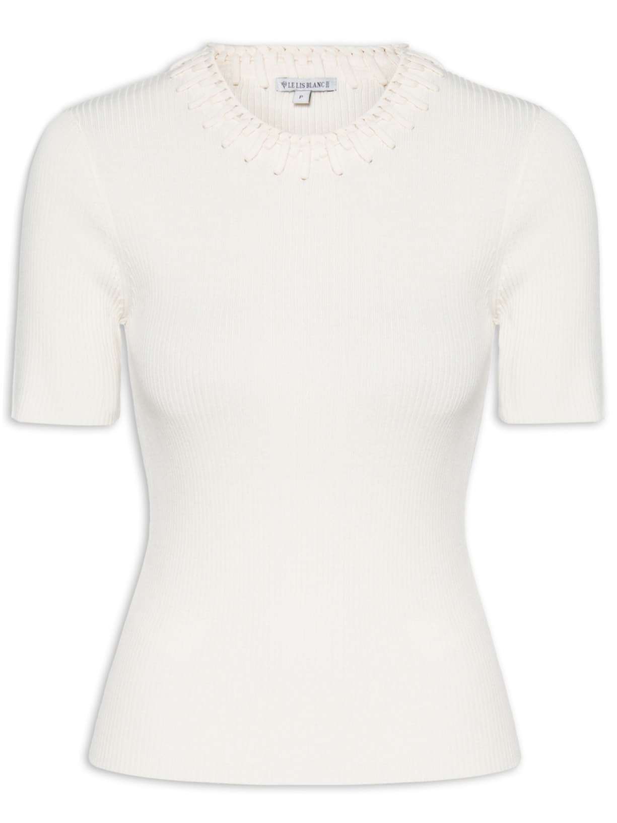 Blusa Feminina Manga Curta Nelie - Branco