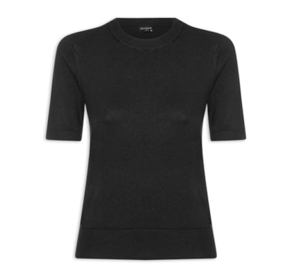 Blusa Feminina Manga Curta Olivia - Preto