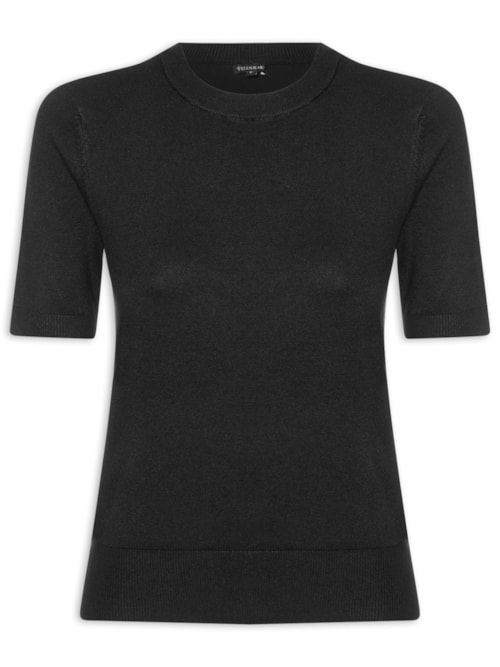 Blusa Feminina Manga Curta Olivia - Preto