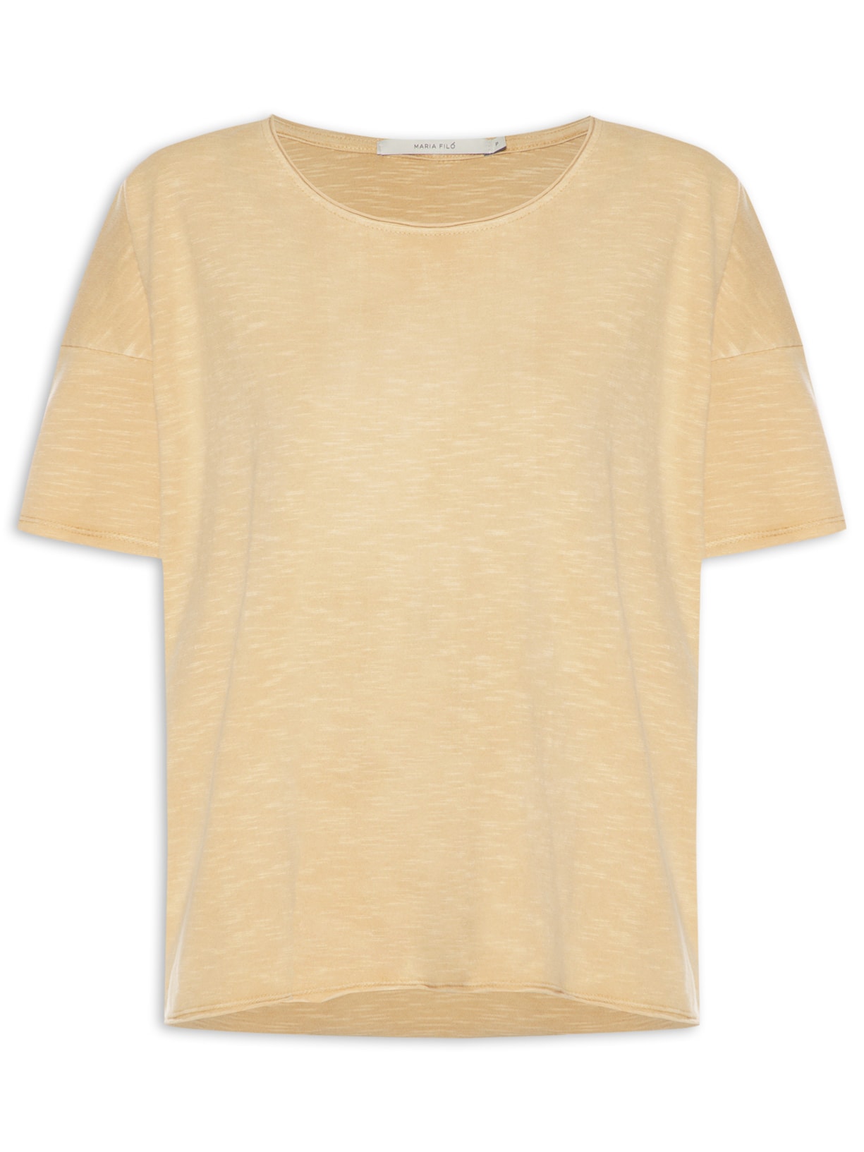 Blusa Feminina Manga Curta Ombro Descolado - Bege