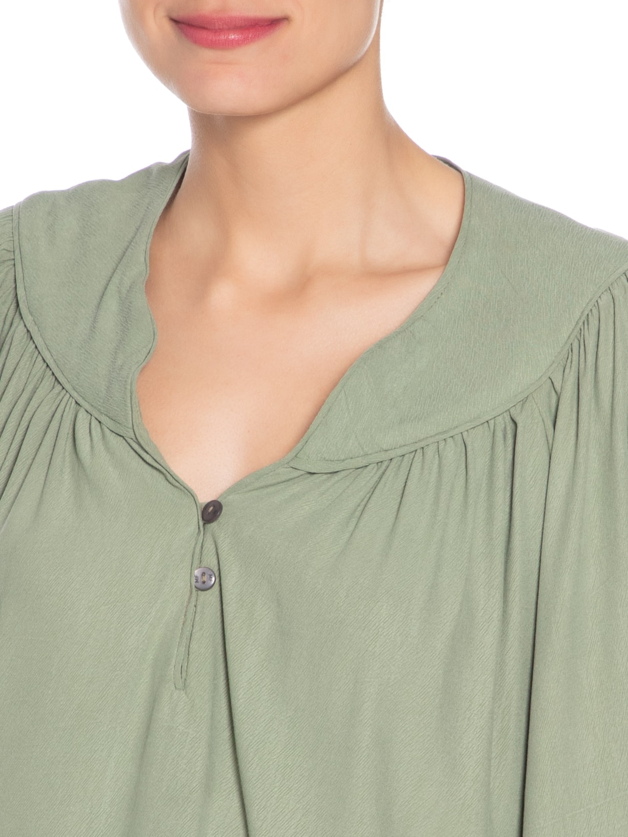 Blusa Feminina Manga Curta Pala Verde Maria Filó