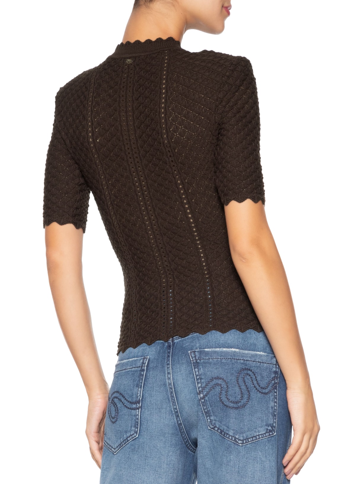 Blusa Feminina Manga Curta Palermo Tree Marrom Bo.bô