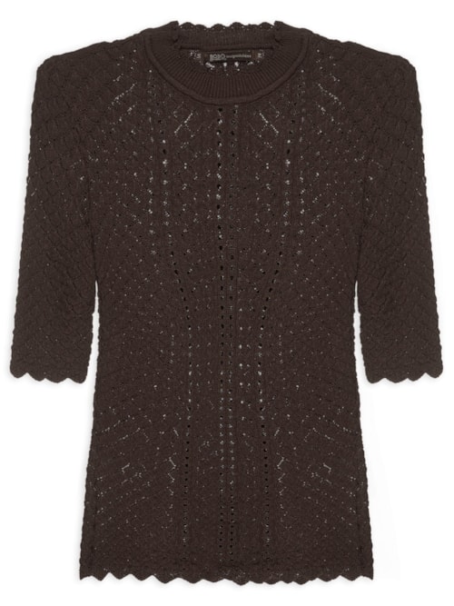 Blusa Feminina Manga Curta Palermo Tree - Marrom