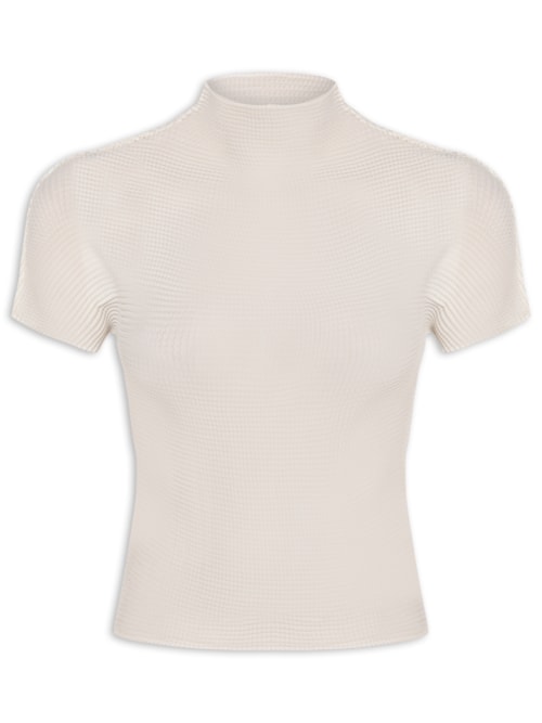 Blusa Feminina Manga Curta Pixel - Off White
