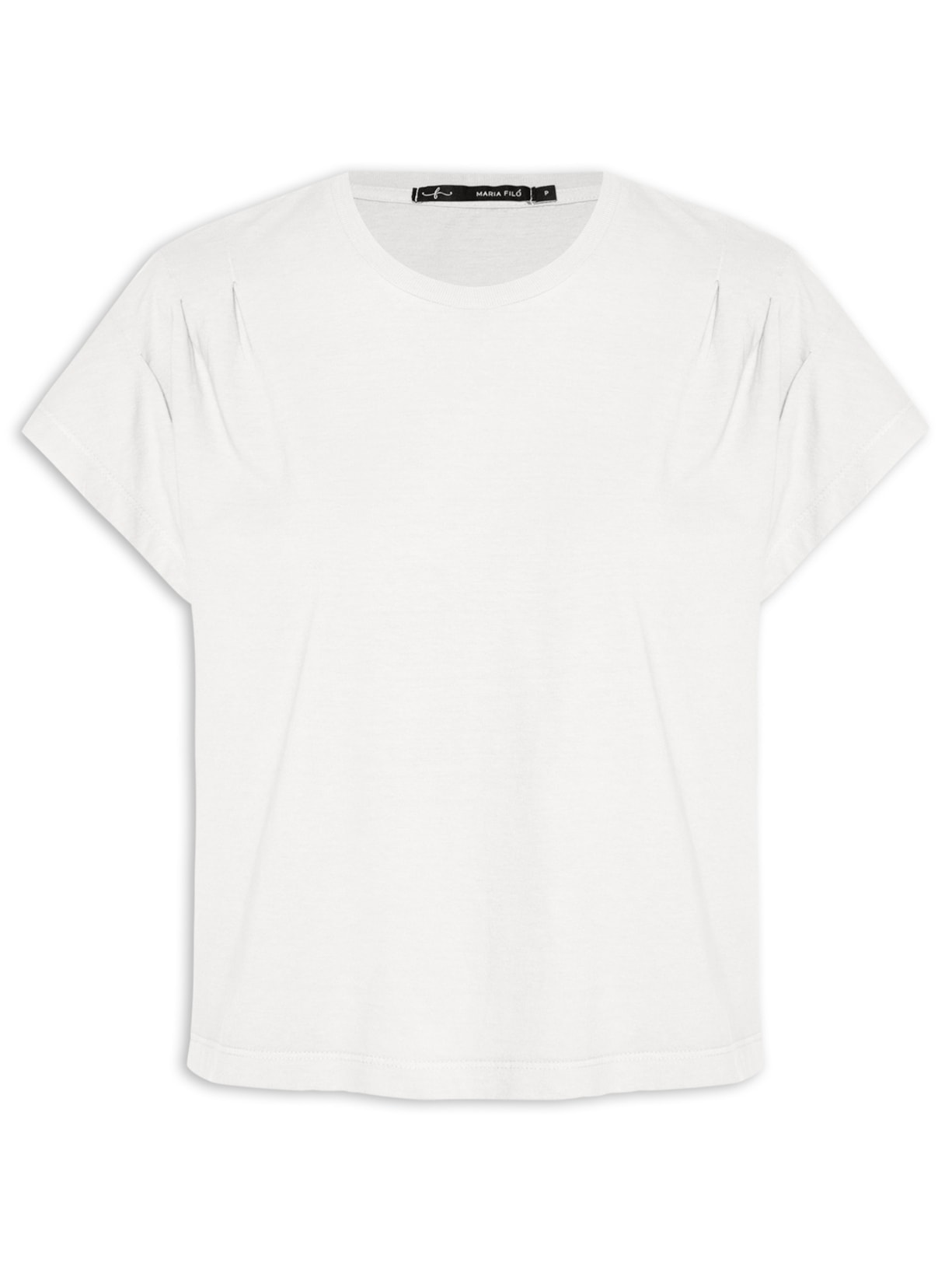 Blusa Feminina Manga Curta Pregas - Off White