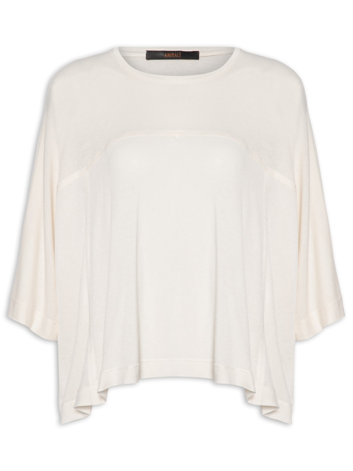 Blusa Feminina Manga Curta Quadradinha Branco Animale