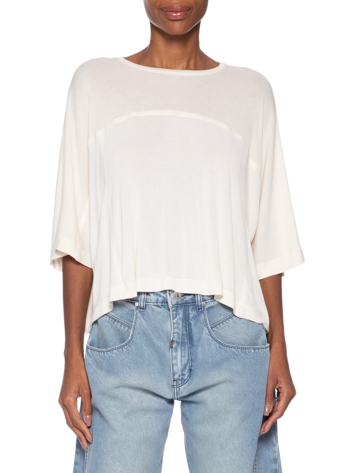 Blusa Feminina Manga Curta Quadradinha Branco Animale