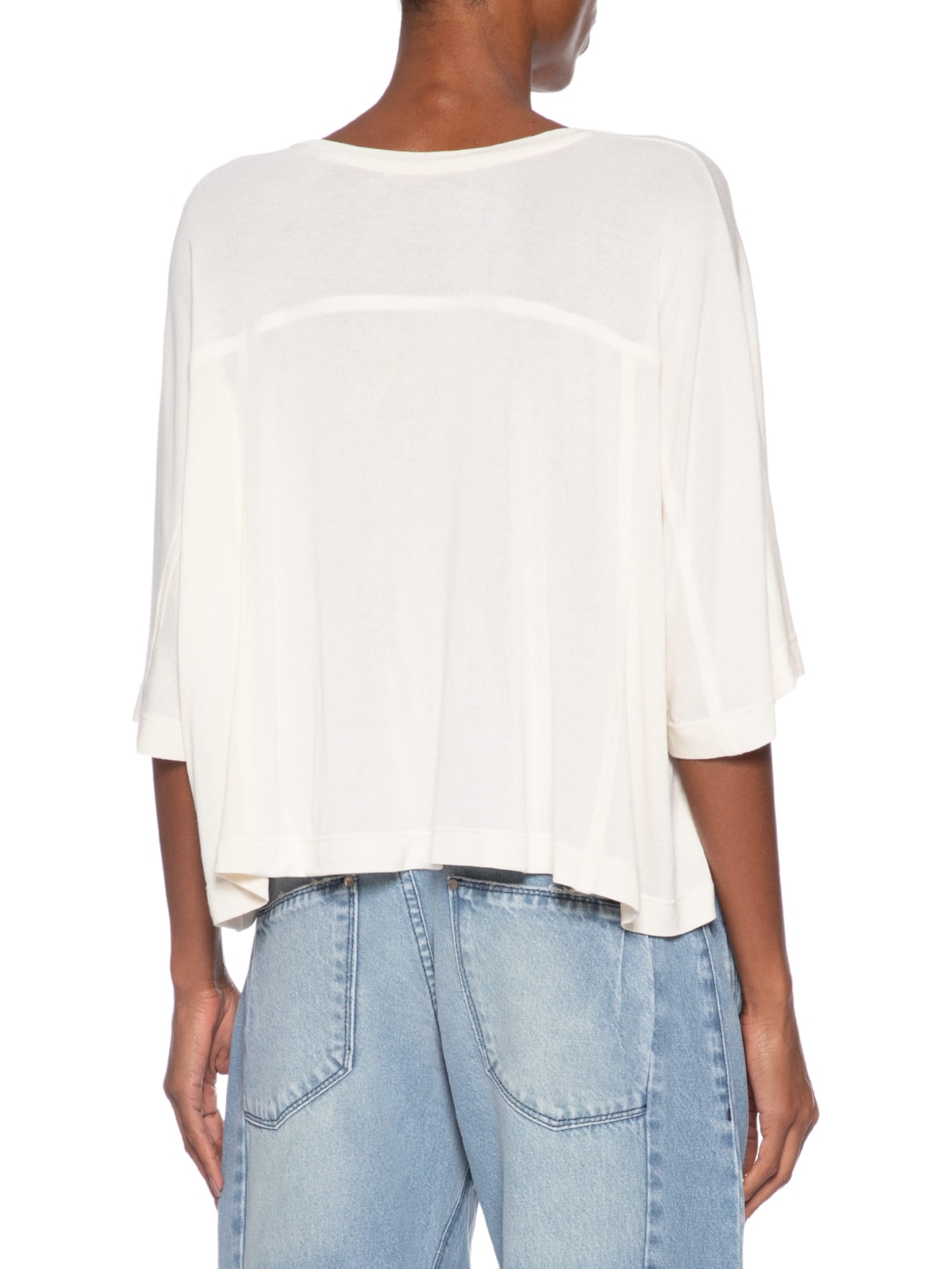 Blusa Feminina Manga Curta Quadradinha Branco Animale