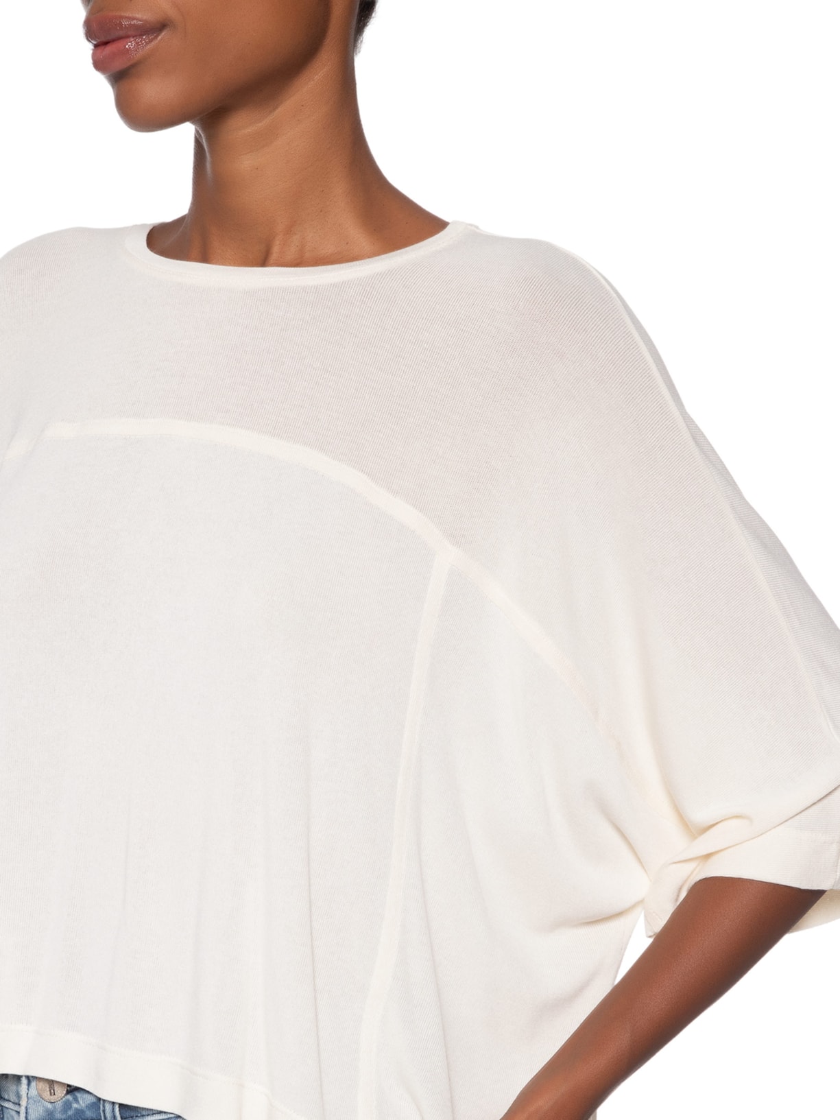 Blusa Feminina Manga Curta Quadradinha Branco Animale
