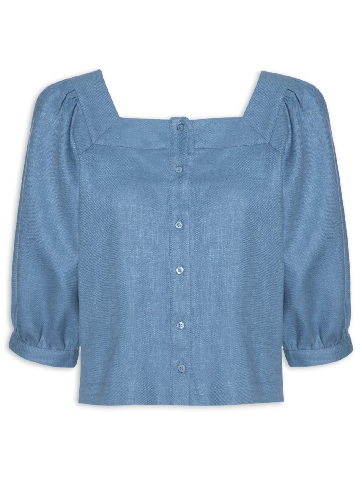 Blusa Feminina Manga Curta Rafaela - Azul