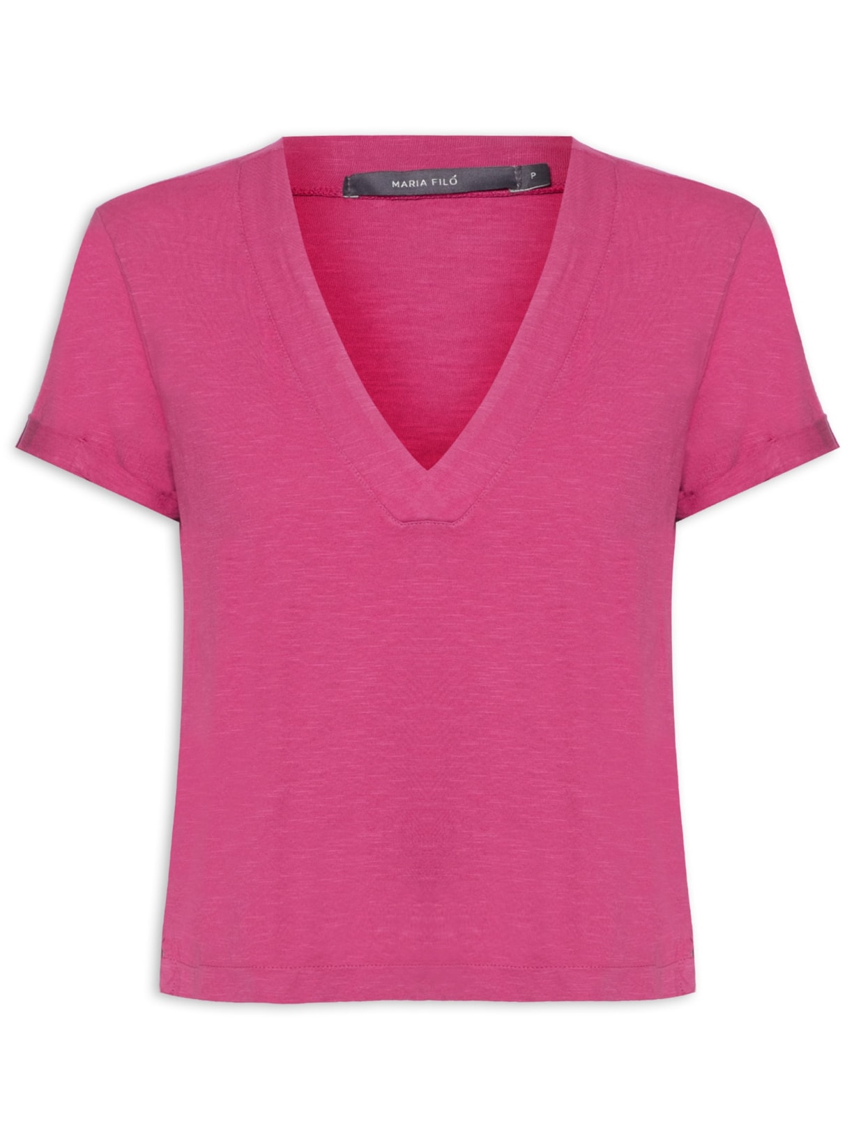 Blusa Feminina Manga Dobrada Fenda - Rosa