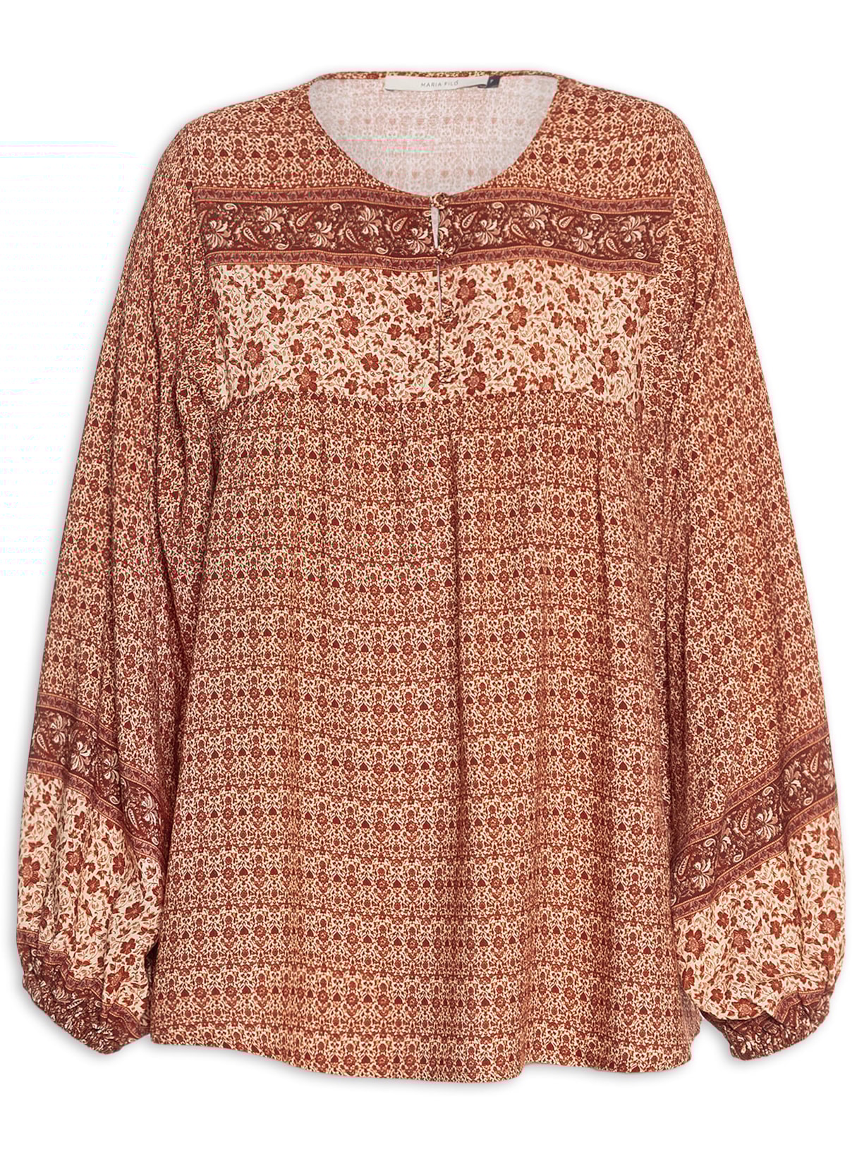 Blusa Feminina Manga Estampa Surya - Vermelho