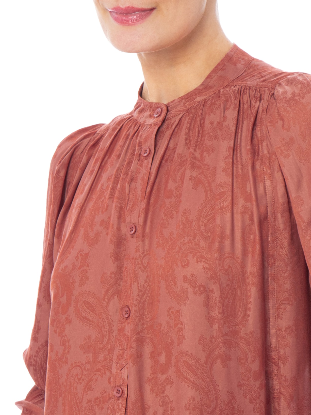 Blusa Feminina Manga Jacquard Cachemiere Rosa Maria Filó