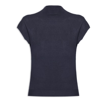 Blusa Feminina Manga Japonesa Em Tricot - Azul