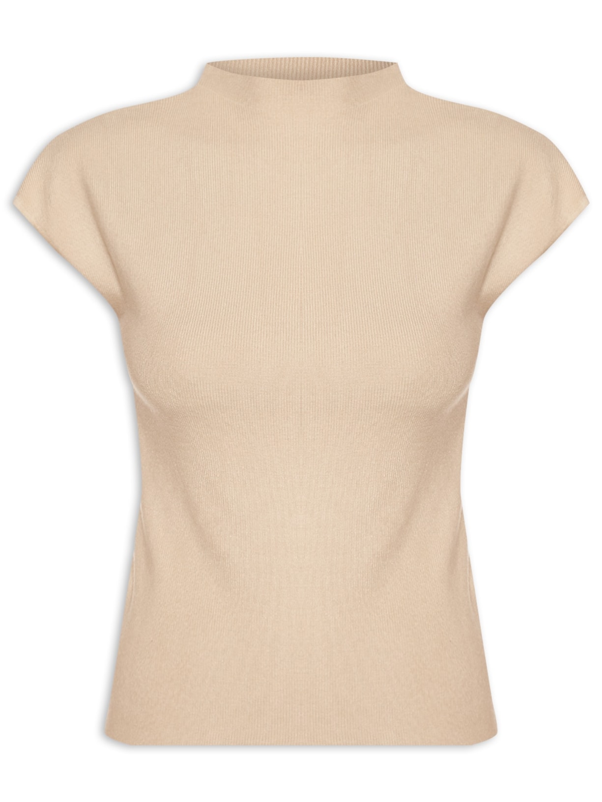 Blusa Feminina Manga Japonesa Em Tricot - Bege