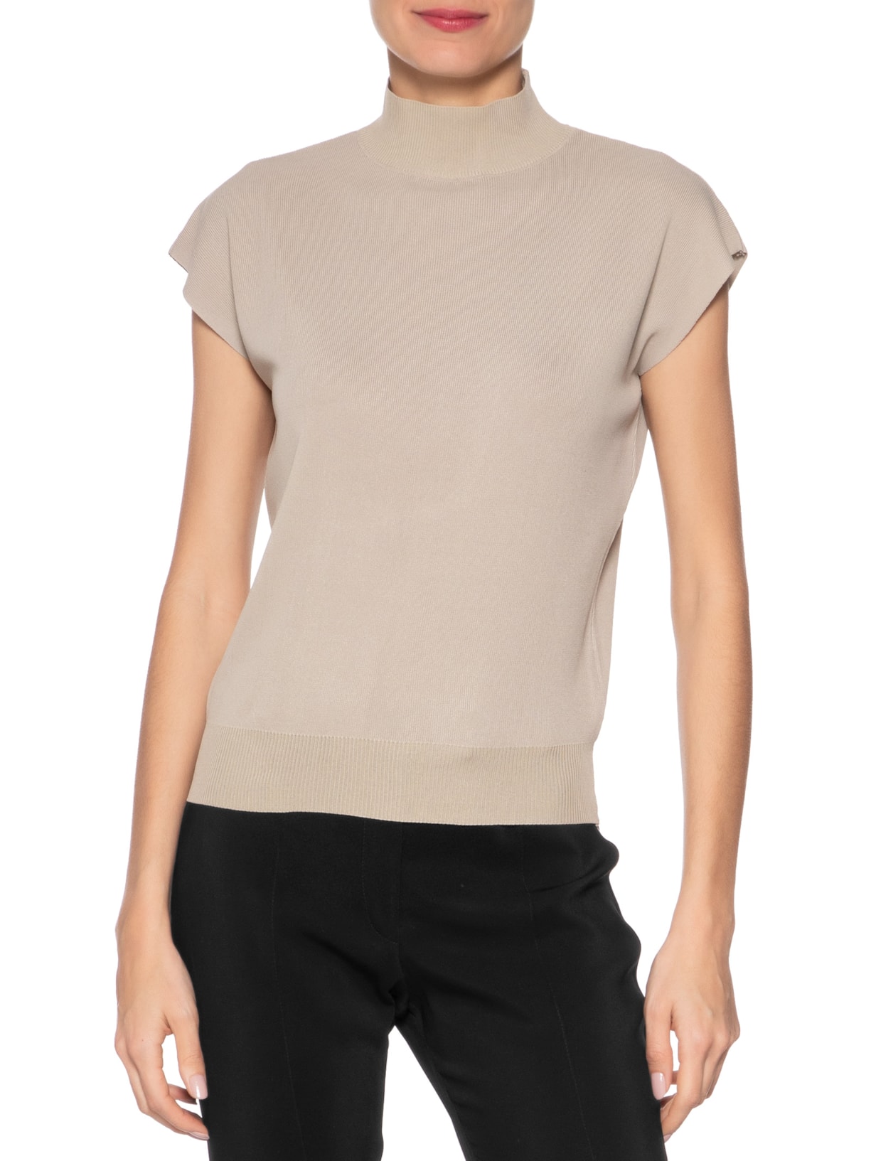 Blusa Feminina Manga Japonesa Em Tricot Bege '2Essential