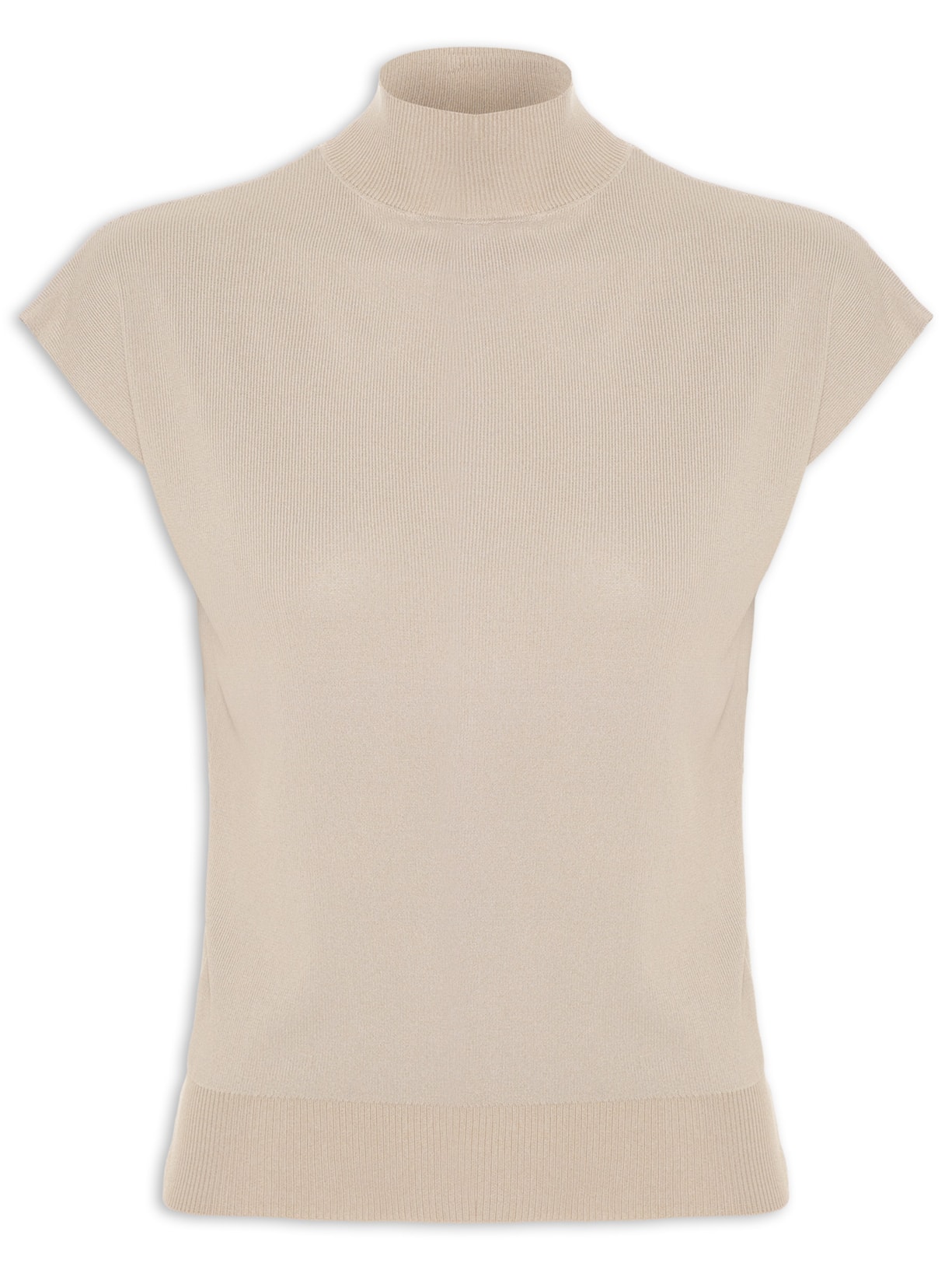 Blusa Feminina Manga Japonesa Em Tricot - Bege