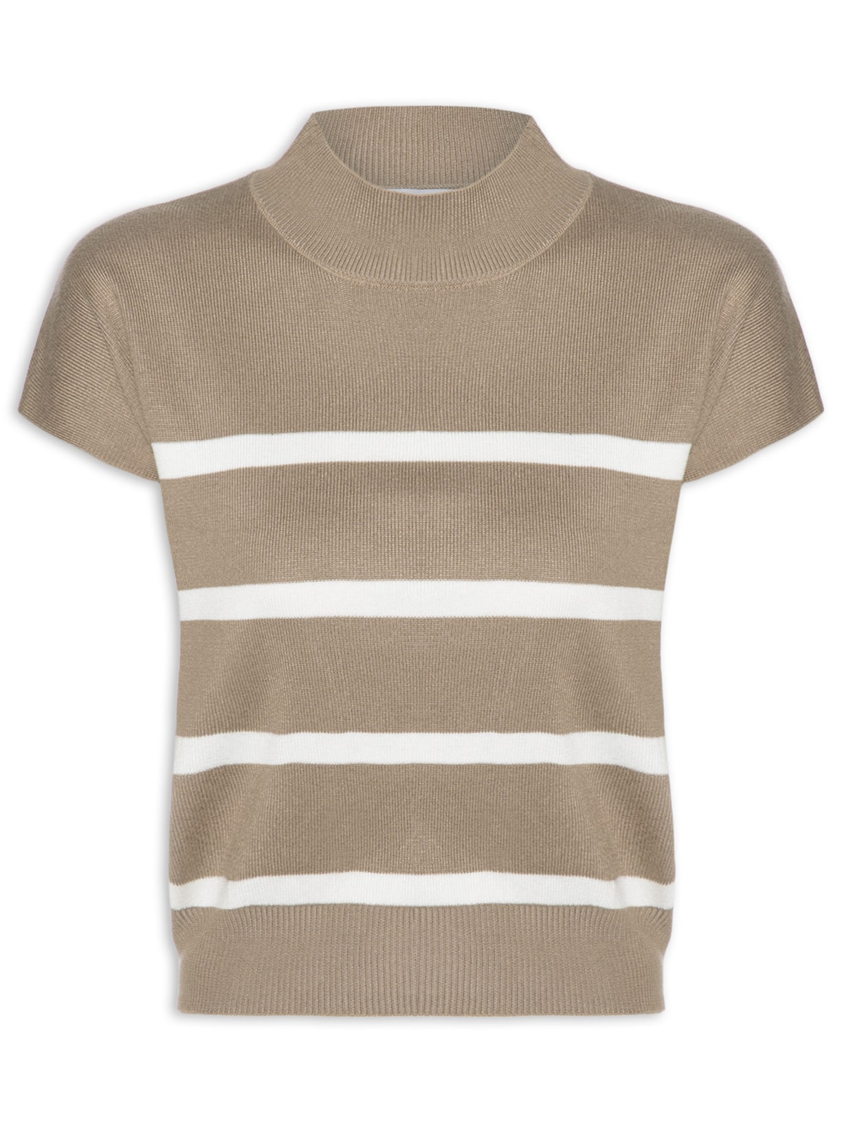 Blusa Feminina Manga Japonesa Em Tricot - Bege