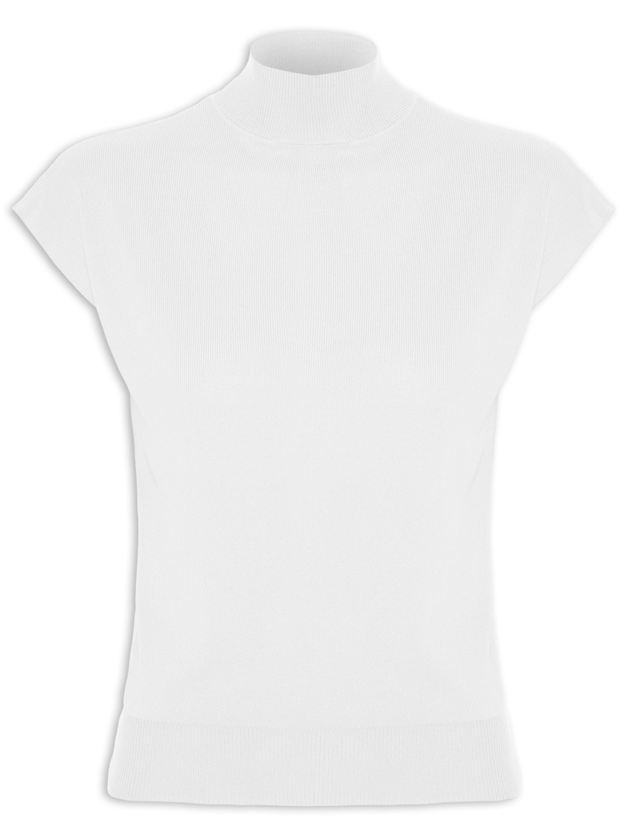 Blusa Feminina Manga Japonesa Em Tricot - Branco