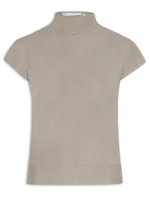 Blusa Feminina Manga Japonesa em Tricot - Cinza